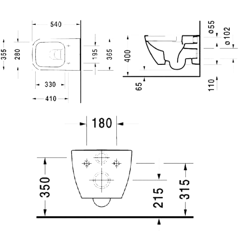 Унитаз подвесной безобедочный Duravit Happy D.2 с сиденьем с микролифтом черный(2222098900_0064591300) - Фото 1